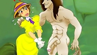 Famous Cartoon Characters Tarzan And Jane'S Wild Sex Party