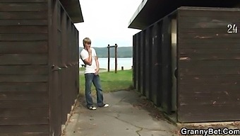 Old Man Catches A Glimpse Of Blonde Milf In The Changing Room And Fucks Her