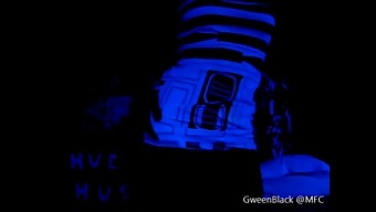 A Seductive Dance In The Glow Of Black Light, With A Focus On His Tight Buttocks