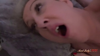 Watch As A Horny Stepmom, Mrs. Maggie Moon, Gets Caught Masturbating By Her Stepson In This Hot Video