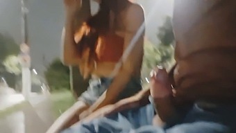 Exciting Handjob In Dangerous Location With Attractive Woman!