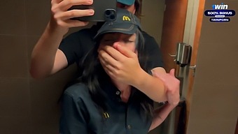 Extreme Public Pleasure: Mcdonald'S Worker Gets Surprised By A Customer'S Desire